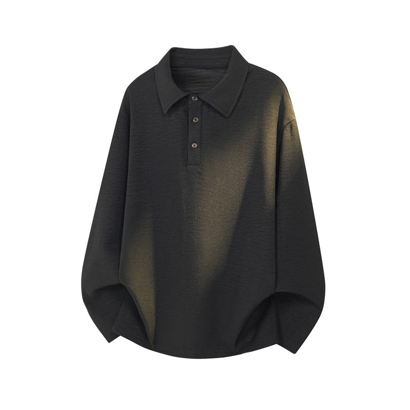 Herren Lässiger Polo-Pullover mit Stehkragen Drune