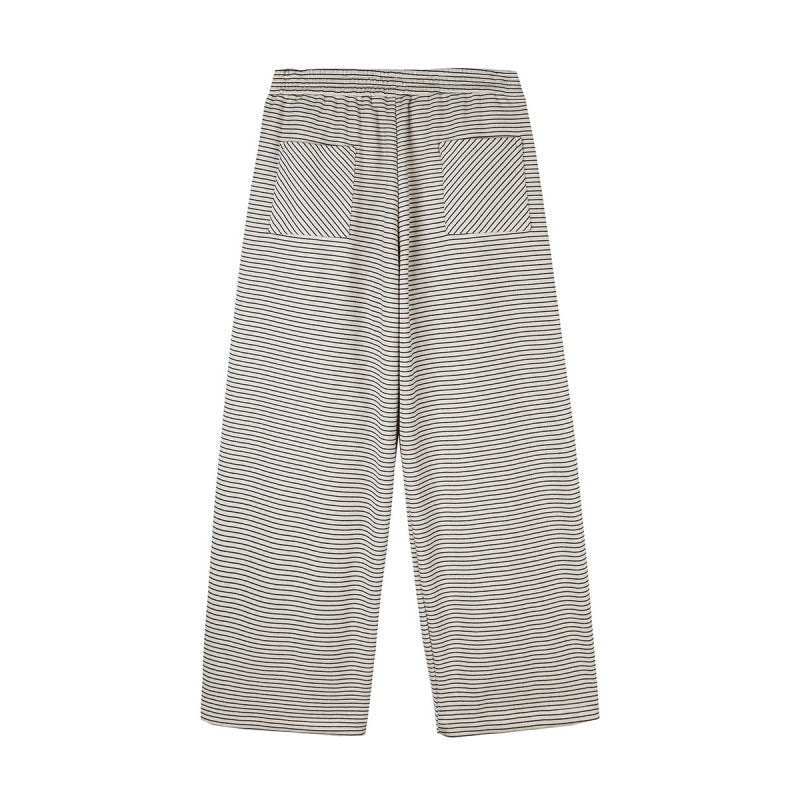 Damen Culotte-Hose mit weitem Bein, hohem Bund und feinem Streifenmuster Drune