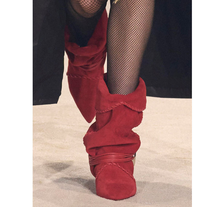 Damen Slouchy Knöchelstiefel mit dekorativem Schnallen-Detail Drune