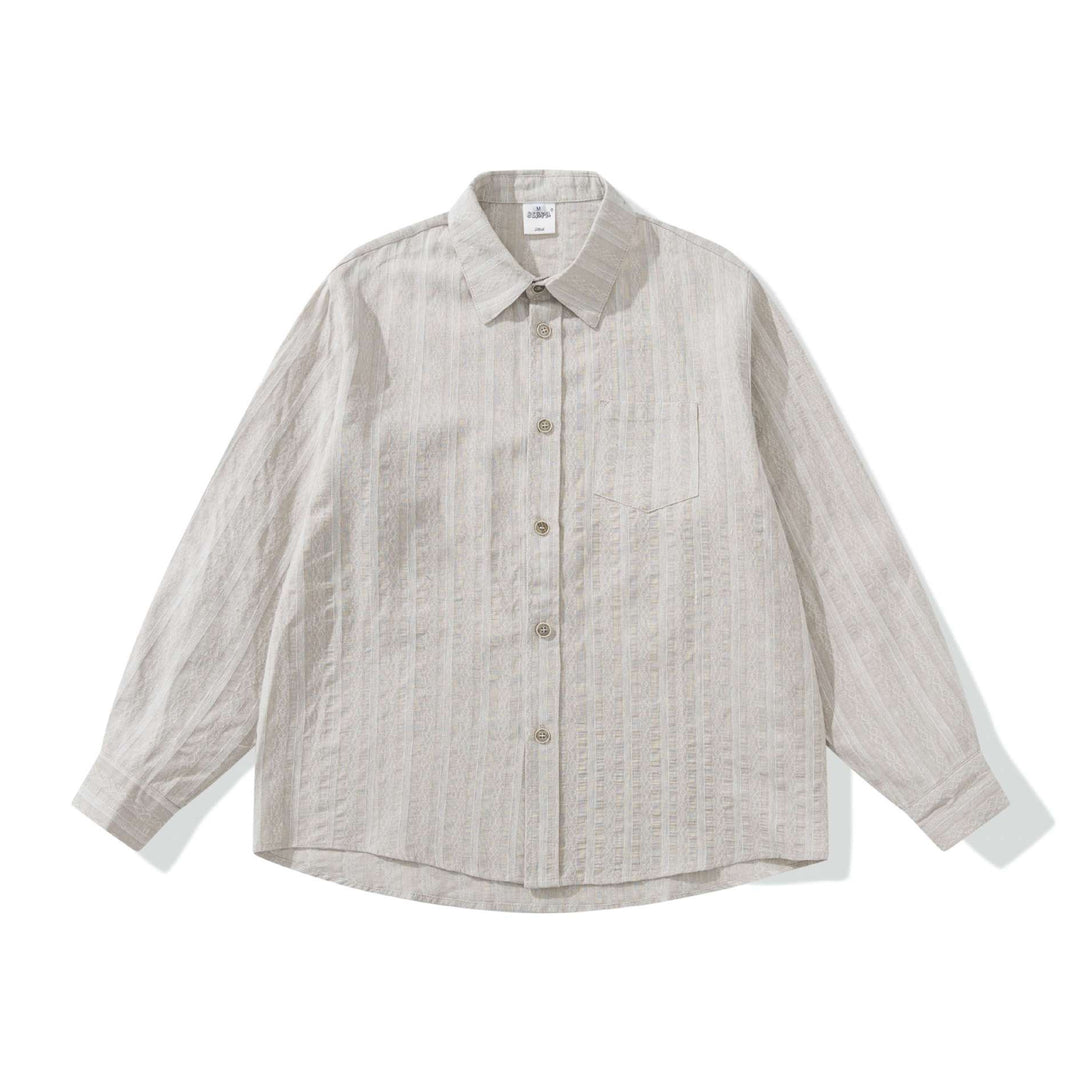 Unisex Lockeres Overshirt aus Leinenmischung mit Struktur und Brusttasche Drune