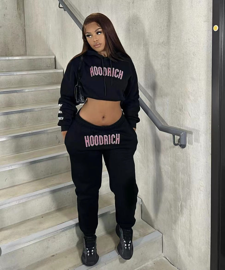 Herren Sportlicher Hoodie und Jogginghose-Set mit modischem Schriftzug Drune