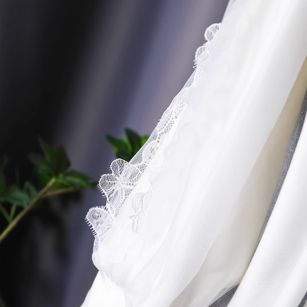 Mädchen elegante Bluse mit floralen Spitzenapplikationen Drune