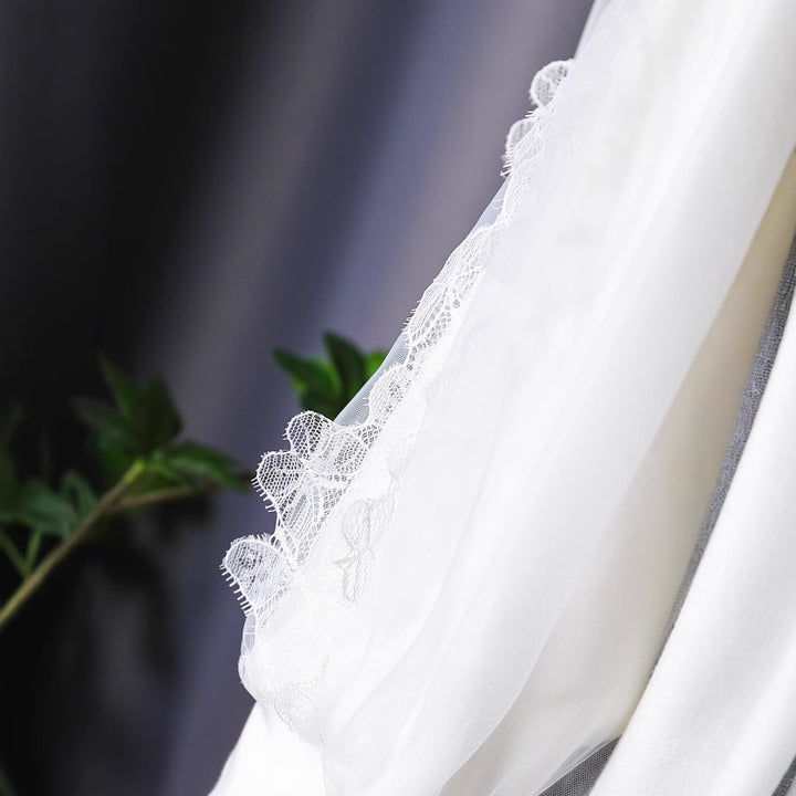 Mädchen elegante Bluse mit floralen Spitzenapplikationen Drune