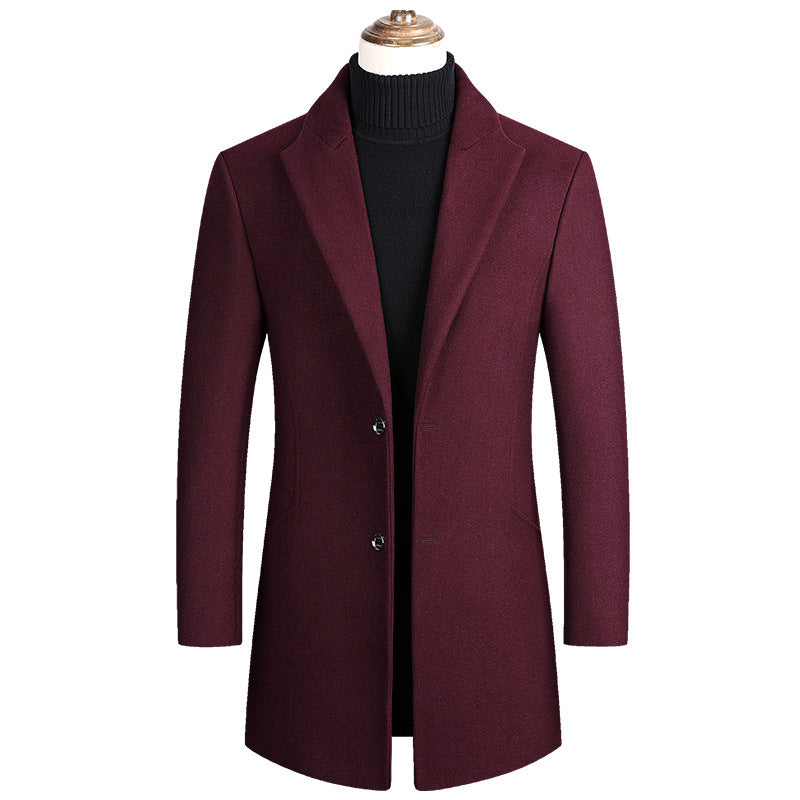 Herren Taillierter Wollmix-Mantel mit Notch-Revers und Zweiknopfverschluss Drune