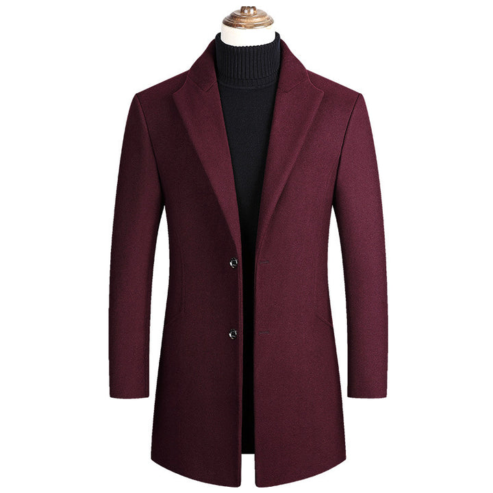 Herren Taillierter Wollmix-Mantel mit Notch-Revers und Zweiknopfverschluss Drune