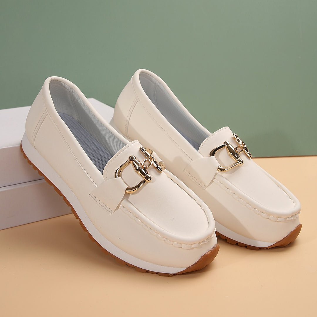 Damen Angesagte Plateau‑Loafer mit Gold‑Horsebit und gepolstertem Komfortfußbett Drune