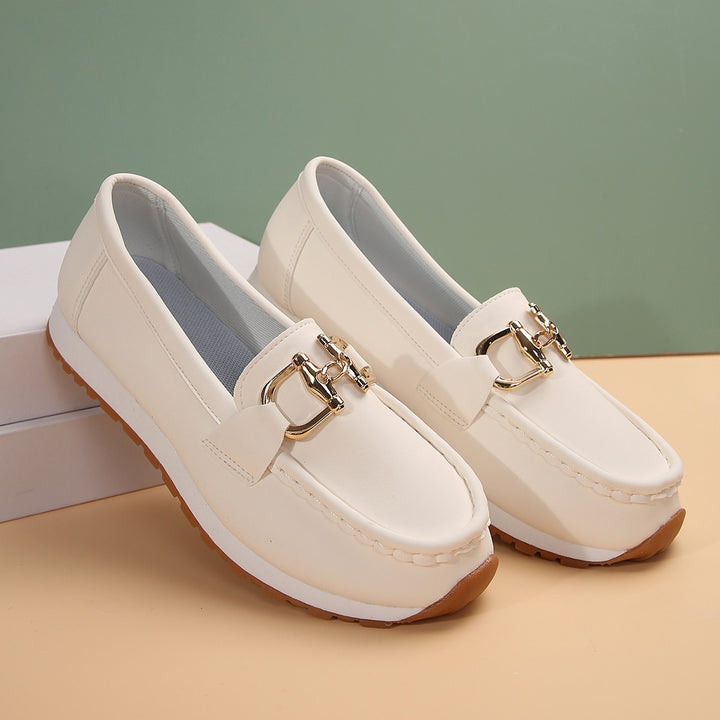 Damen Angesagte Plateau‑Loafer mit Gold‑Horsebit und gepolstertem Komfortfußbett Drune