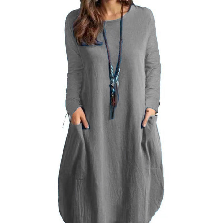 Damen Freizeit-Kleid mit eleganten Taschen und lässigem Schnitt Drune