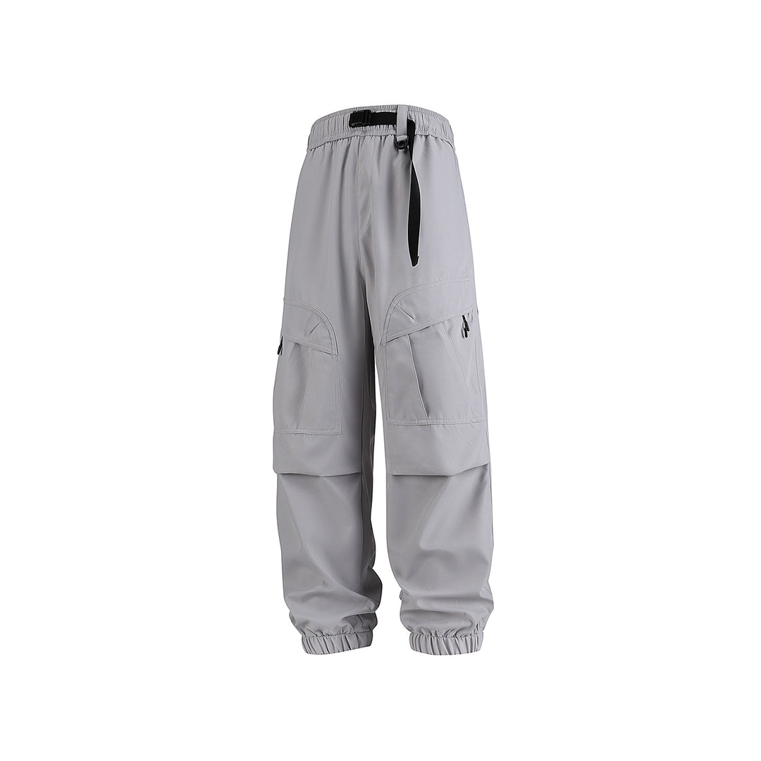Herren Weite technische Cargo-Joggerhose mit elastischem Tunnelzugbund und Mehrfachtaschen Drune