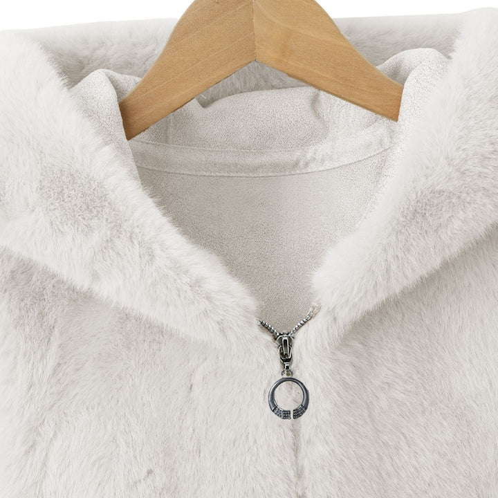Damen Fleece-Weste mit Kapuze Drune
