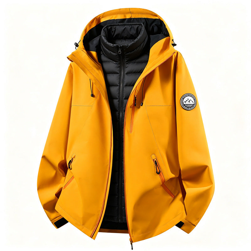 Damen kombinierbare Softshell Outdoorjacke mit abnehmbarer Steppinnenjacke Drune