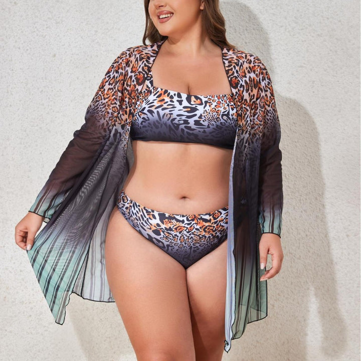 Damen Strandensemble mit Leopardmuster Drune