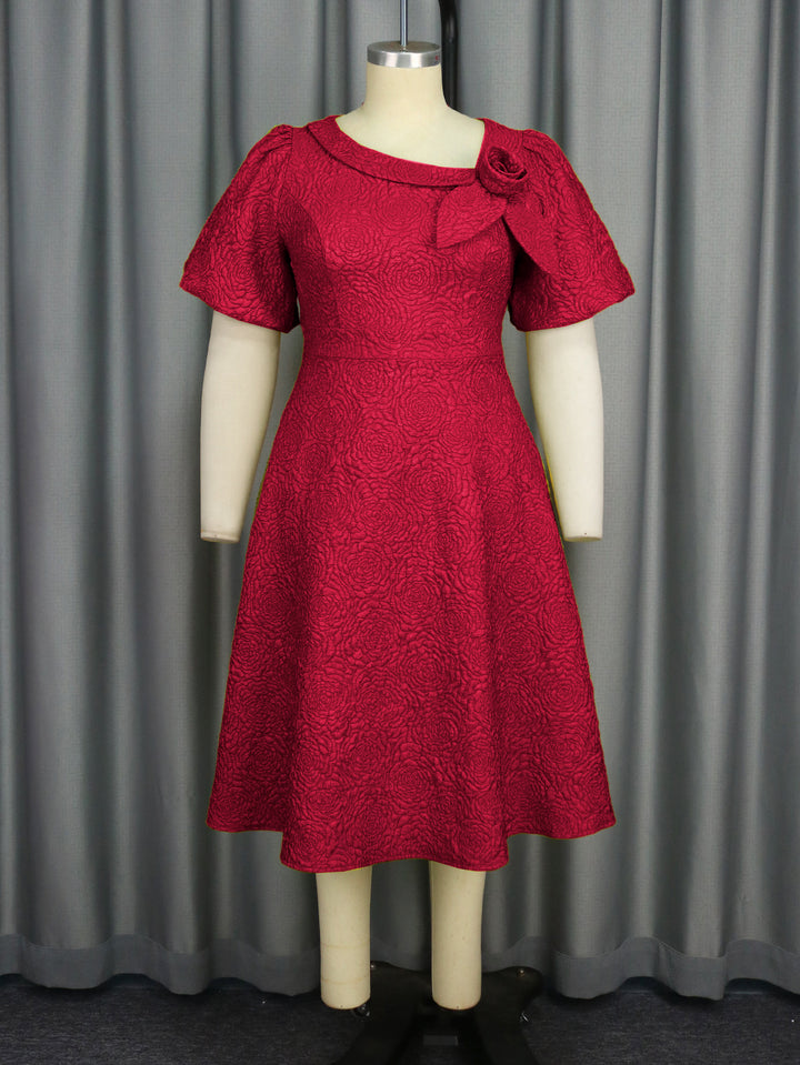 Damen Kleid mit elegantem Blumendruck und dekorativer Schleifenverzierung Drune