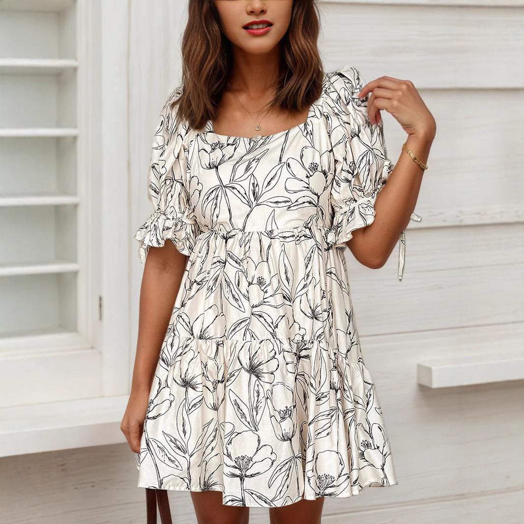 Damen verspieltes Sommerkleid mit Blumenmuster Drune