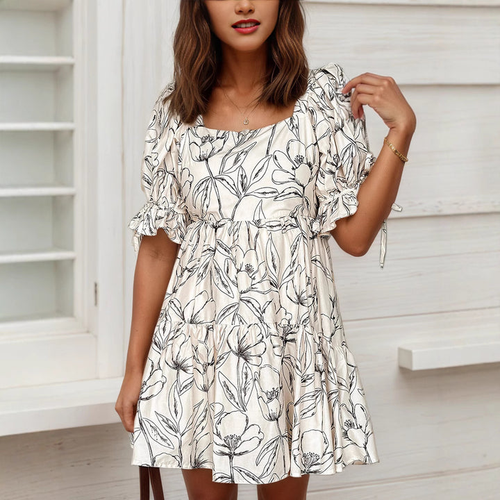 Damen verspieltes Sommerkleid mit Blumenmuster Drune