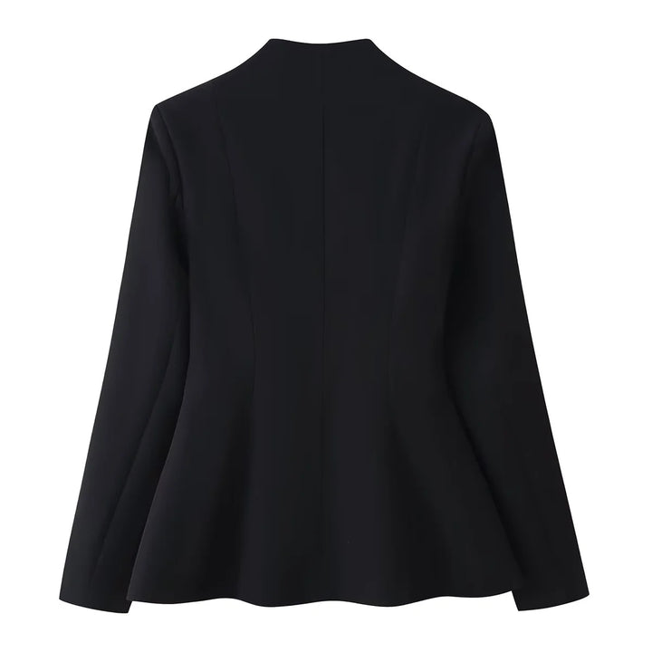 Damen nan Bluse mit herzförmigem Ausschnitt, verdeckter Knopfleiste und ausgestelltem Saum Drune