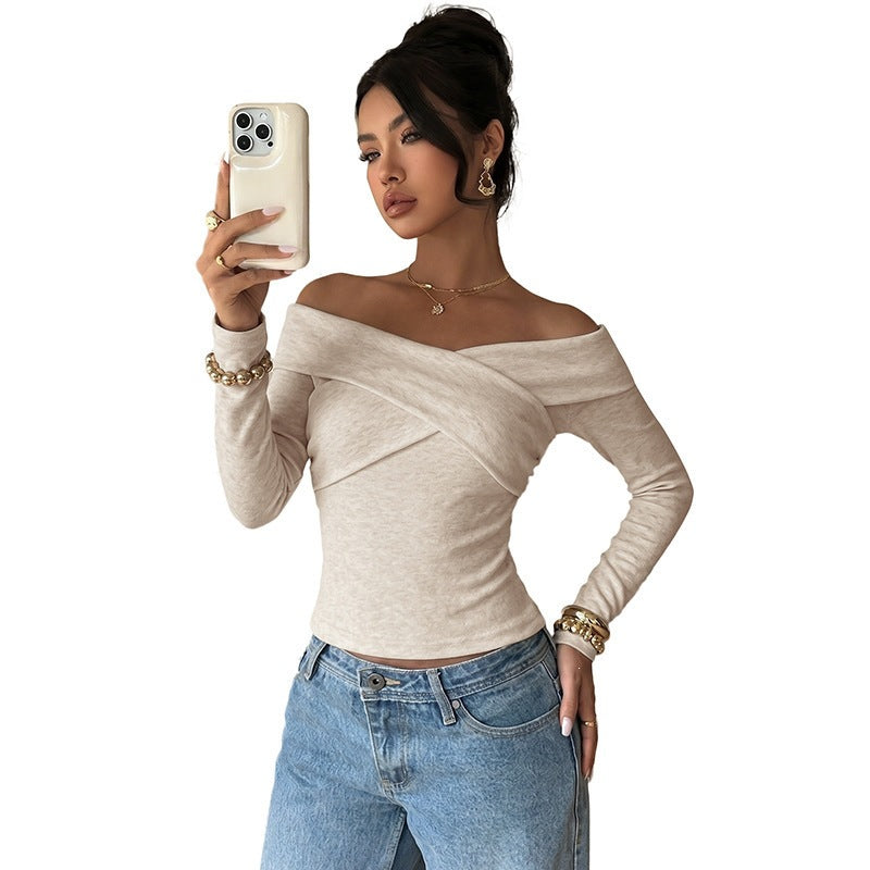Damen Elegantes Cropped Shirt Drune