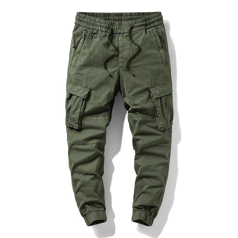 Herren Taktische Cargo‑Joggerhose mit elastischem Tunnelzugbund, Knieabnähern und Mehrfachtaschen Drune