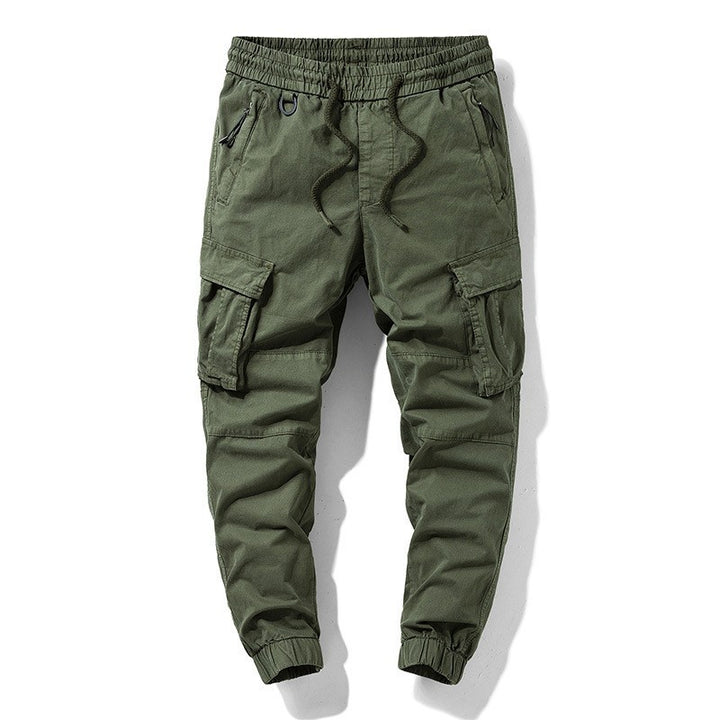 Herren Taktische Cargo‑Joggerhose mit elastischem Tunnelzugbund, Knieabnähern und Mehrfachtaschen Drune