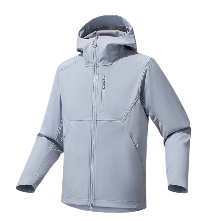 Herren Technische Softshell-Hoodiejacke mit Kapuze, winddichter Membran und ergonomischem Schnitt Drune