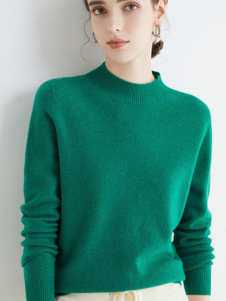 Damen Kurz-Mockneck-Pullover aus Kaschmir‑Look mit leichter Flauschoptik Drune
