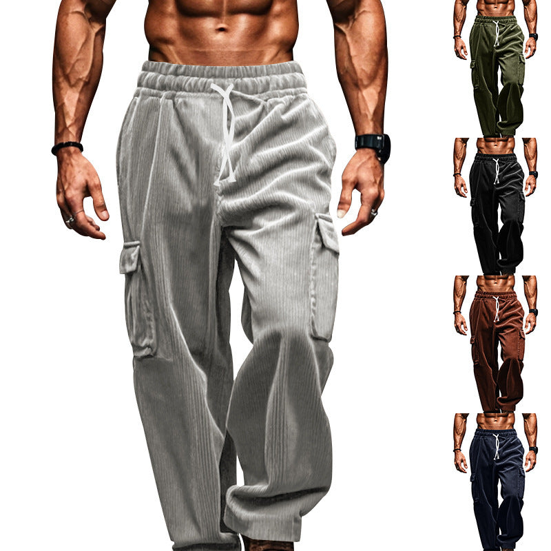 Herren lockere Cargo-Hosen im urbanen Stil mit praktischen Taschen und elastischem Bund Drune