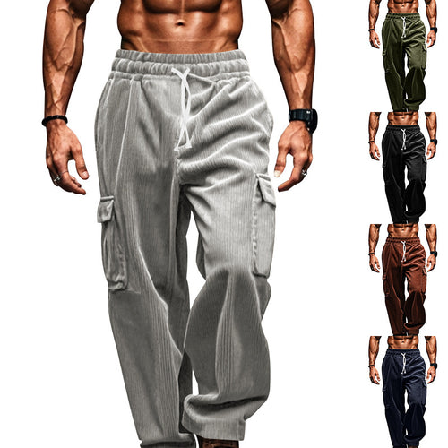 Herren lockere Cargo-Hosen im urbanen Stil mit praktischen Taschen und elastischem Bund Drune