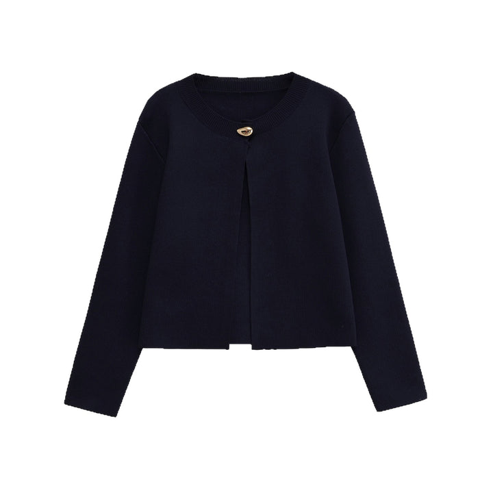 Damen elegante Strickjacke mit dekorativer Knopfdetails Drune