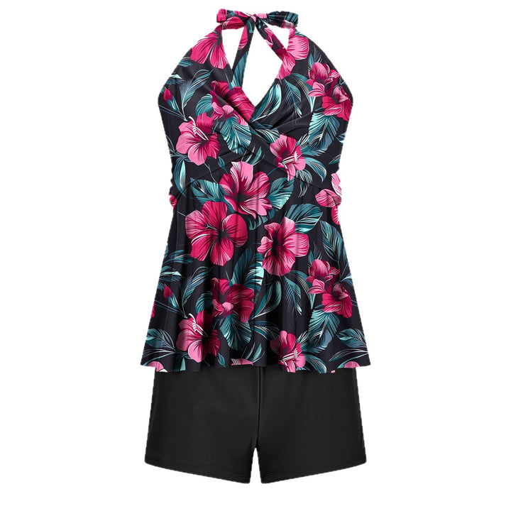 Damen Eleganter Badeanzug mit Wickel-Design Drune