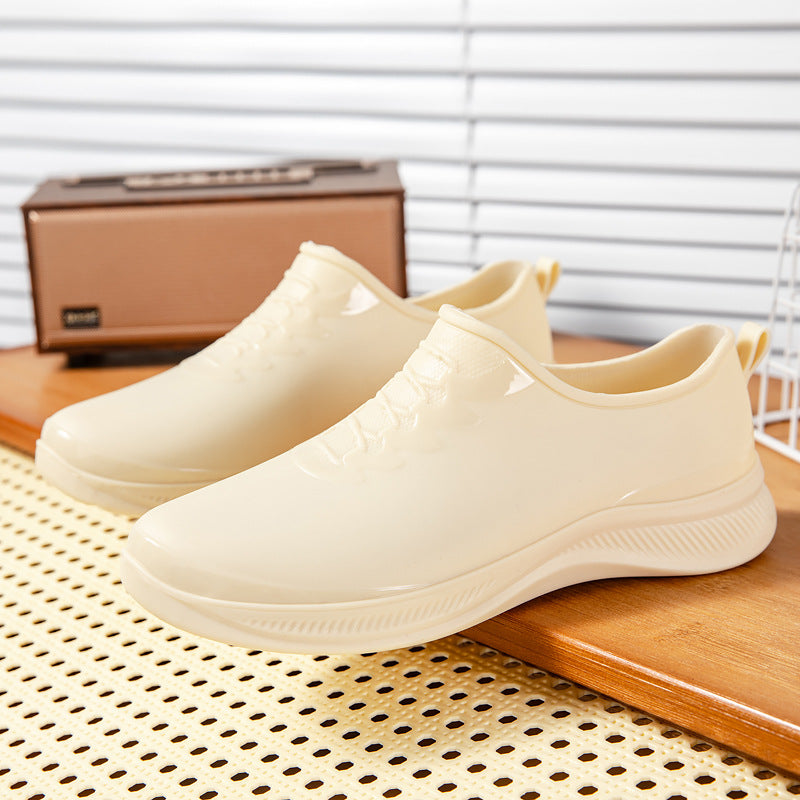 Herren Wasserdichter Slip‑On Gummisneaker mit stoßdämpfender Laufsohle und dezenter Schnüroptik Drune