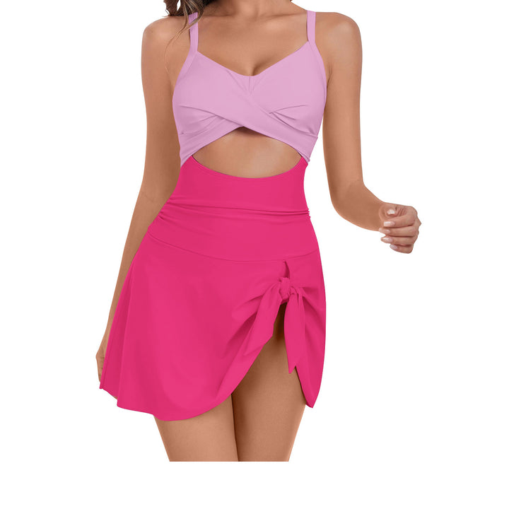 Damen Badeanzug mit angesagtem Wickelrock und Cut-Out Drune