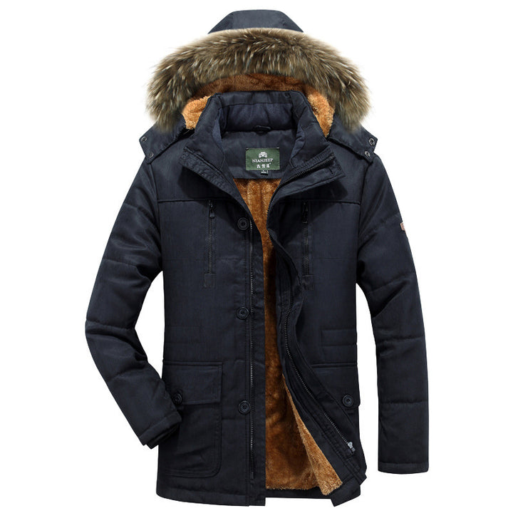 Herren Thermo-Canvasparka mit durchgehendem Teddyfutter und abnehmbarer Kunstfellkapuze Drune