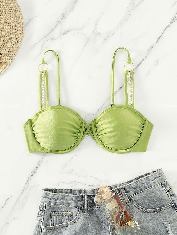 Damen Bikinioberteil mit eleganten Perlendetails Drune