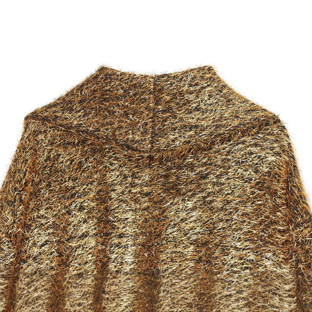 Damen nan kurzer Glitzer‑Teddyblouson mit kastigem Schnitt, Stehkragen und durchgehendem Metallreißverschluss Drune