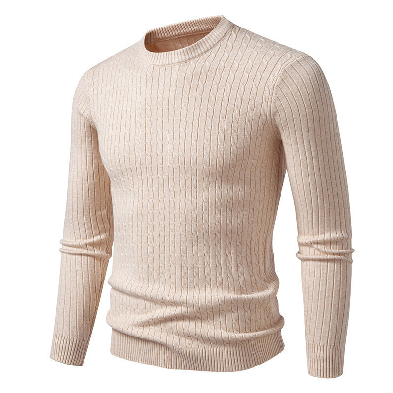 Herren modischer Strickpullover mit strukturiertem Zopfdesign Drune