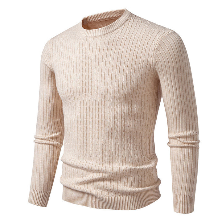 Herren modischer Strickpullover mit strukturiertem Zopfdesign Drune