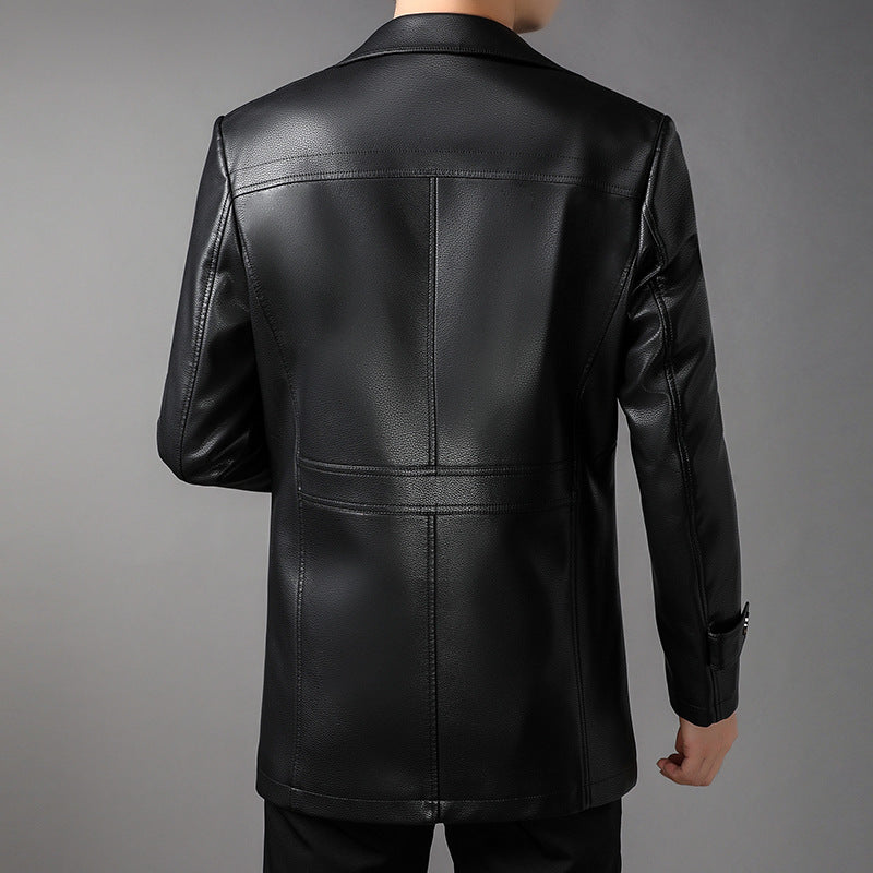 Herren Modische Kunstlederjacke Drune