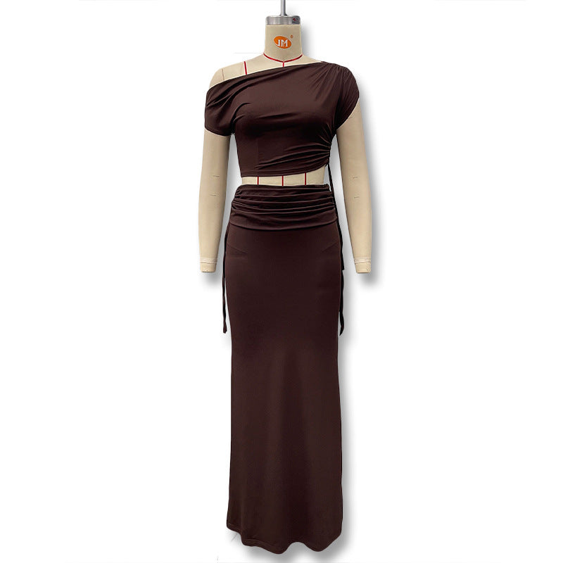 Damen Elegantes und figurbetontes Jumpsuit-Kleid mit asymmetrischem Design Drune