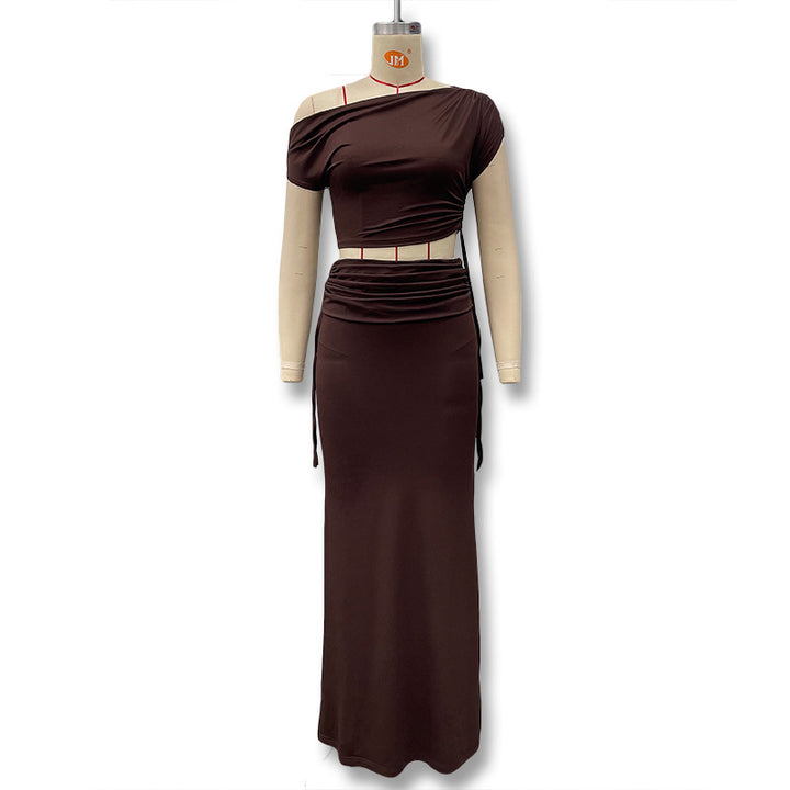 Damen Elegantes und figurbetontes Jumpsuit-Kleid mit asymmetrischem Design Drune
