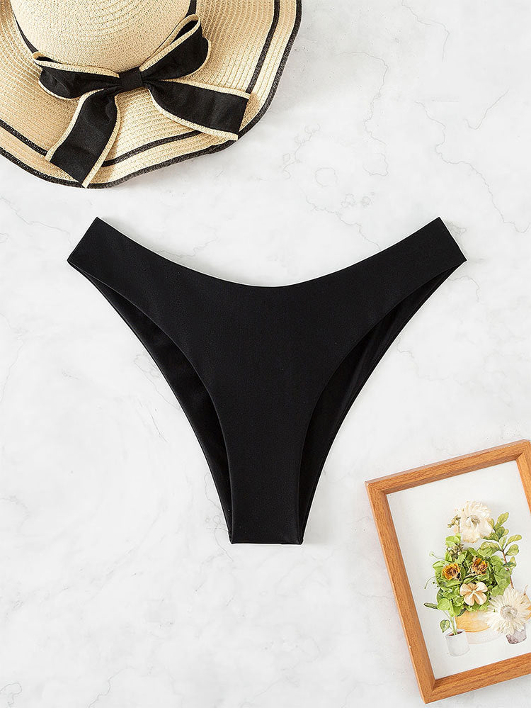 Damen Hochgeschnittene Bikinihose mit hohem Beinausschnitt und komfortablem Schnitt Drune