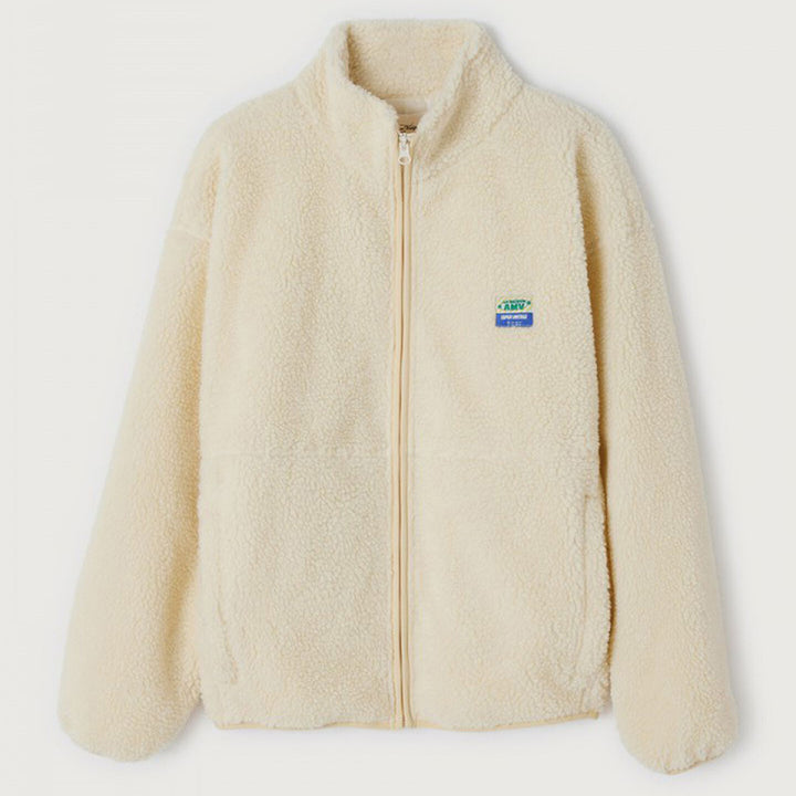 Damen Plüschjacke mit hohem Kragen und seitlichen Taschen Drune