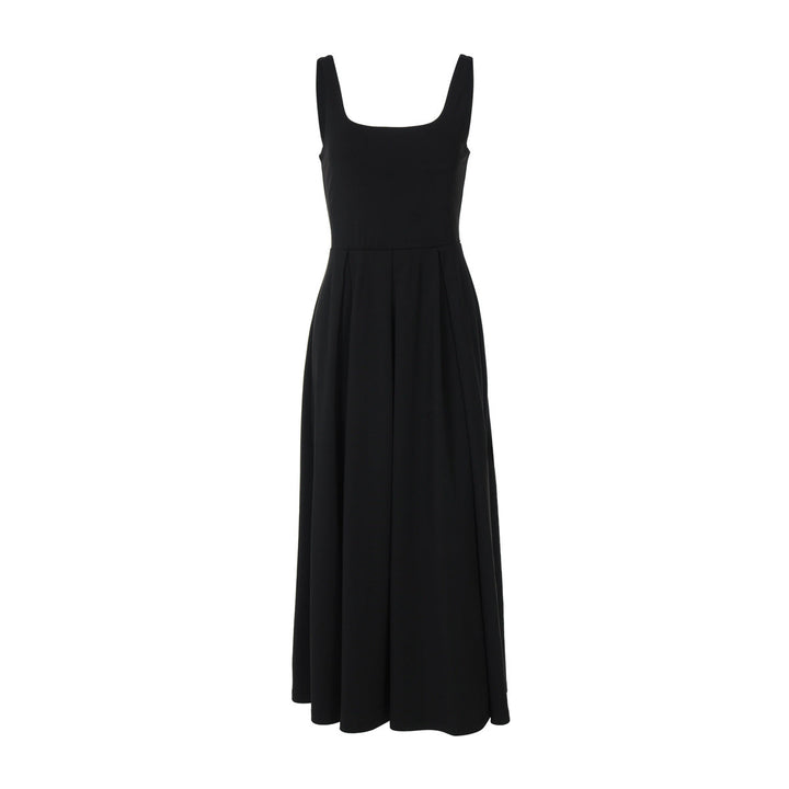 Damen Elegantes Maxikleid mit A-Linie und breiten Trägern Drune