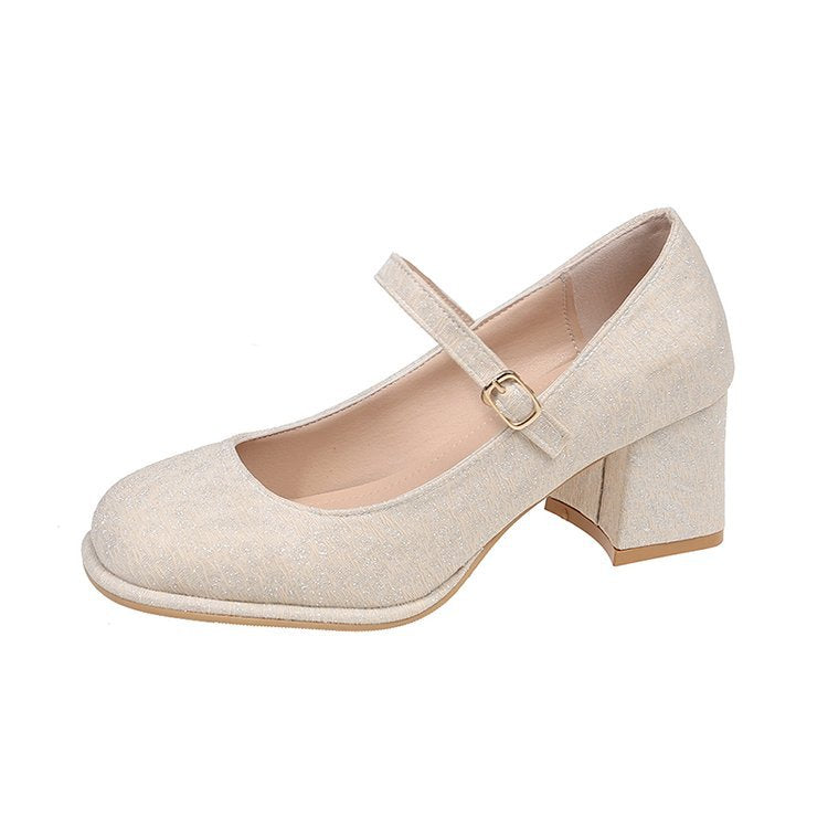 Damen elegante Mary Jane Pumps mit hochwertigem Stoff und komfortablem Blockabsatz Drune