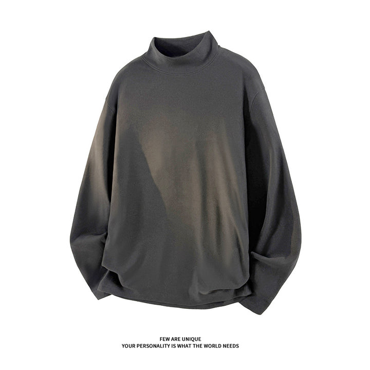 Unisex Oversize-Stehkragen-Sweatshirt mit Raglanärmeln und weichem Baumwollfleece Drune