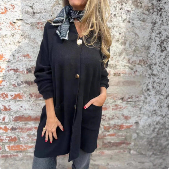 Damen Strickjacke mit praktischen Taschen und elegantem Knopfdetail Drune