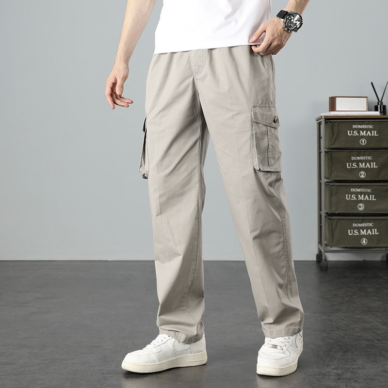 Herren Lässige Canvas-Cargohose mit großen Klappentaschen, Relaxed Fit & verstärkten Nähten Drune
