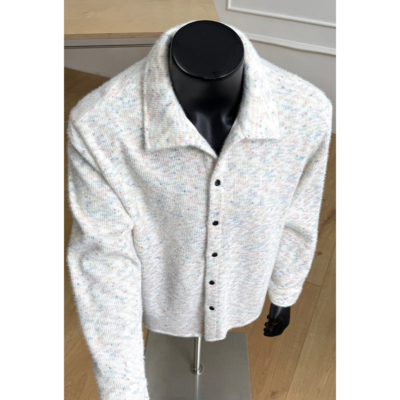 Damen Modische Strickjacke mit buntem Muster Drune