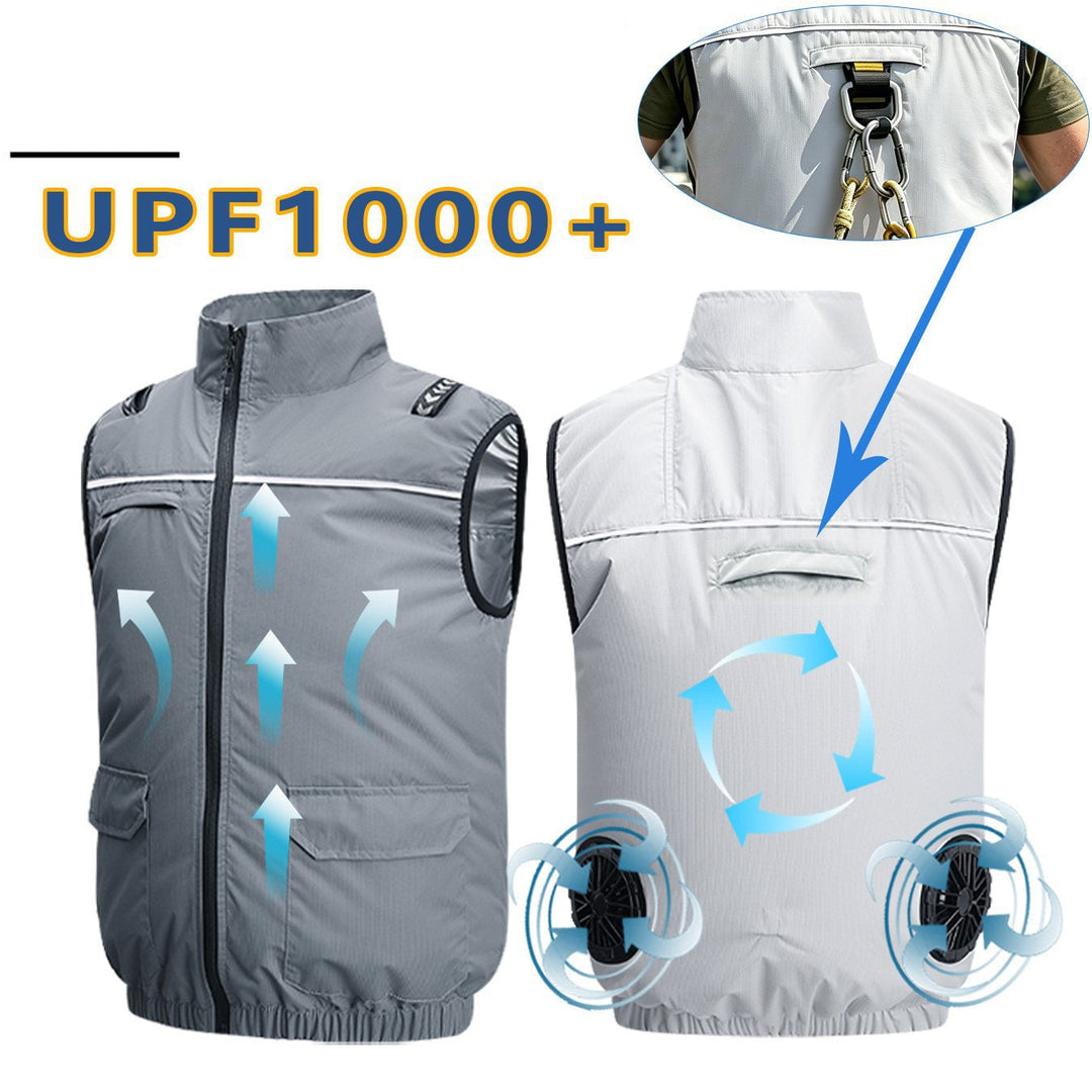 Unisex nan leichte kühlende Arbeitsweste mit integrierten Ventilatoren und externem Akku Drune