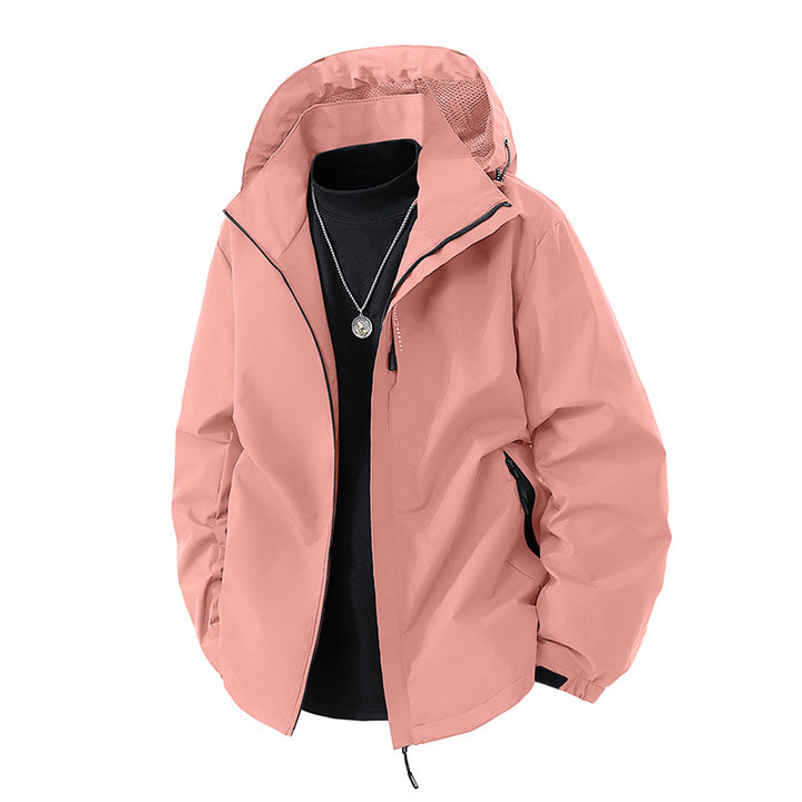 Herren nan leichte wetterfeste Softshelljacke mit verstellbarer Kapuze, winddichter Außenlage und atmungsaktivem Meshfutter Drune