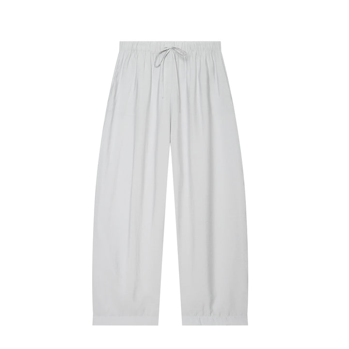 Damen nan weite Leinenlook-Loungebuxe mit elastischem Bund und Kordelzug Drune